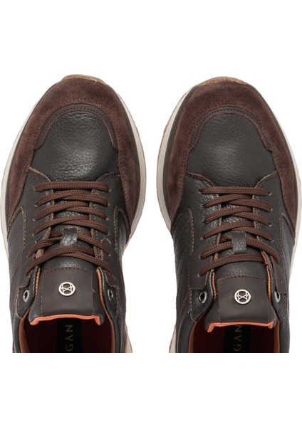 Kahve Hakiki Deri Erkek Sneaker - E23S1AY56381-A24