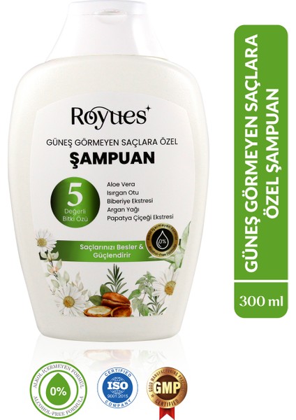 Argan Yağlı Besleyici Sülfatsız Şampuan - Güneş Görmeyen Saçlar Için - 5 Bitki Özlü 300ML