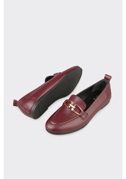 Bordo Deri Kadın Günlük Ayakkabı modelleri