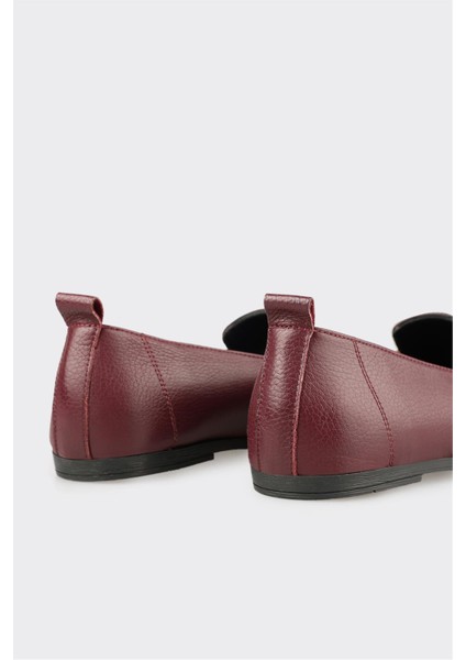 Bordo Deri Kadın Günlük Ayakkabı indirimleri