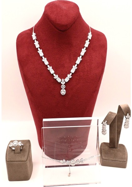 925 Ayar Gümüş Baget Kesim Zarif Set Takım fiyatları