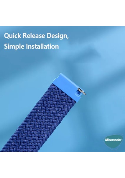 Huawei Watch Gt 6 Pro 46MM Kordon, (Large Size, 165MM) Braided Solo Loop Band Lacivert