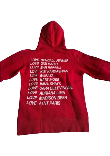 Atnt Parıs Kırmızı Kapüşonlu Love Temalı Sweatshirt, Atnt Paris Hoodie Kırmızı Renk Love Temalı modelleri