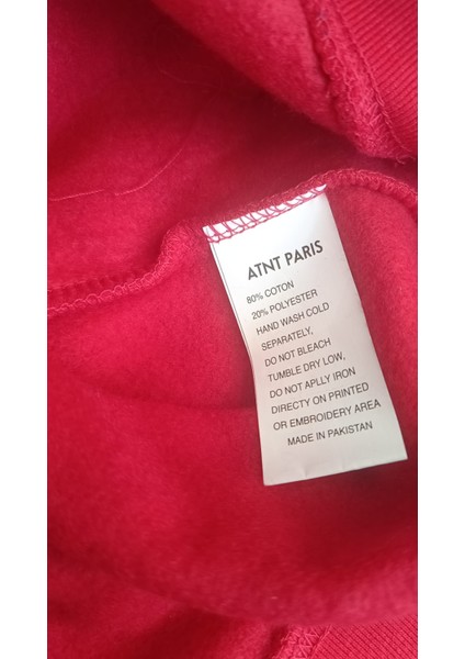 Atnt Parıs Kırmızı Kapüşonlu Love Temalı Sweatshirt, Atnt Paris Hoodie Kırmızı Renk Love Temalı fırsatları