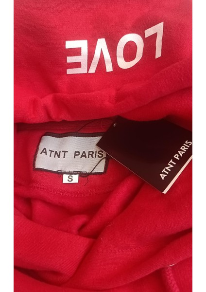Atnt Parıs Kırmızı Kapüşonlu Love Temalı Sweatshirt, Atnt Paris Hoodie Kırmızı Renk Love Temalı indirimleri