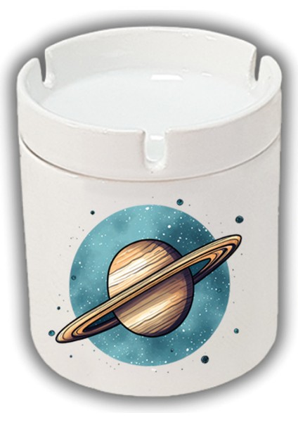 Satürn Teması Baskılı Küllük Kül Tablası