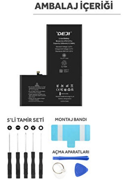 iPhone 14 Pro Batarya 3200mAh Lityum İyon Teknolojisiyle Güçlü ve Güvenli