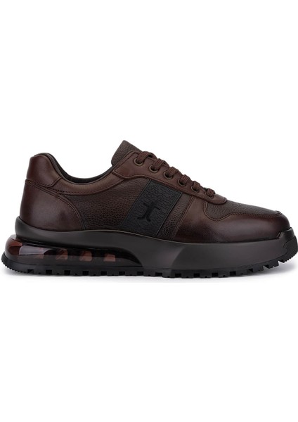 Erkek Hakiki Deri Kahverengi Sneakers & Spor Ayakkabı 298 3202-1626 Erk Ayk SK25-26 Khv Slvr/khv Alkl