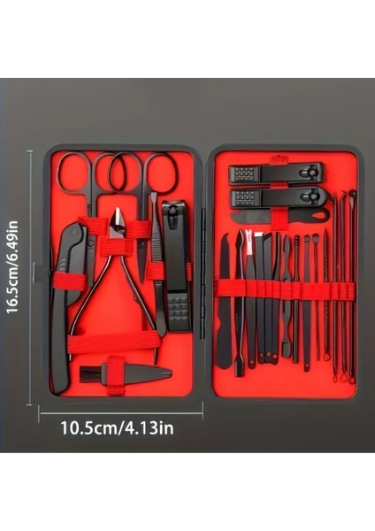 Buffer® 24 Parça Kendiliğinden Deri Çantalı Seyahat Tipi Manikür Pedikür Seti -M11 fırsatları