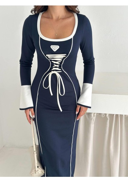 Modal Kumaş Korse Detaylı Uzun Kollu Elbise modelleri