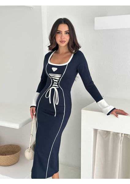 Modal Kumaş Korse Detaylı Uzun Kollu Elbise indirimleri