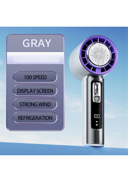 Yarıiletken Soğutma Yüksek Hızlı El Tipi Elektrikli Fan 4000MAH USB Şarj Edilebilir Açık Hava Küçük Fan Koyu Gri (Yurt Dışından) fiyatları