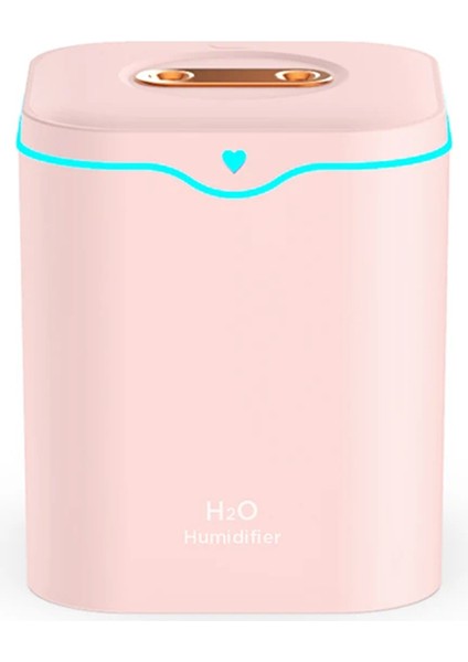 2000ML Büyük Kapasiteli Çift Sprey Portlu Hava Nemlendirici USB Sessiz Aromaterapi Difüzörü Soğuk Sis Makinesi Ev Için Pembe (Yurt Dışından)