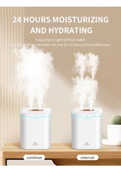 2000ML Büyük Kapasiteli Çift Sprey Portlu Hava Nemlendirici USB Sessiz Aromaterapi Difüzörü Soğuk Sis Makinesi Ev Için Pembe (Yurt Dışından) modelleri