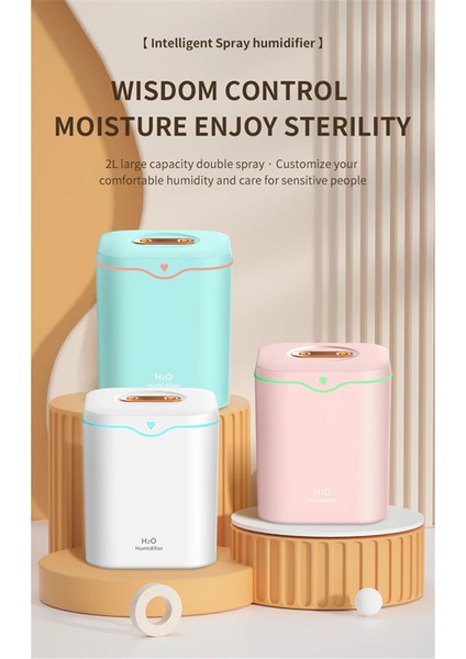 2000ML Büyük Kapasiteli Çift Sprey Portlu Hava Nemlendirici USB Sessiz Aromaterapi Difüzörü Soğuk Sis Makinesi Ev Için Pembe (Yurt Dışından) indirimleri