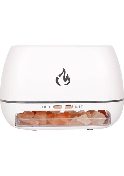 Tuz Taşı Aroma Hava Nemlendirici Alev Renkli Işık Gece Lambası Aromaterapi Esansiyel Yağ Difüzörü Aromaterapi Spreyi B (Yurt Dışından)