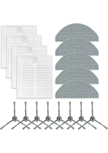 Honiture V8 Pro Robot Süpürge Aksesuarları Için 17 Adet Yedek Yıkanabilir Yan Fırça Filtresi Paspas Bezi (Yurt Dışından)