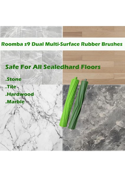 Irobot Roomba S9 (9150) S9+ S9 Plus (9550) S Serisi Elektrikli Süpürge Kauçuk Rulo Fırçaları Için Yedek Rulo Fırçalar (Yurt Dışından) indirimleri