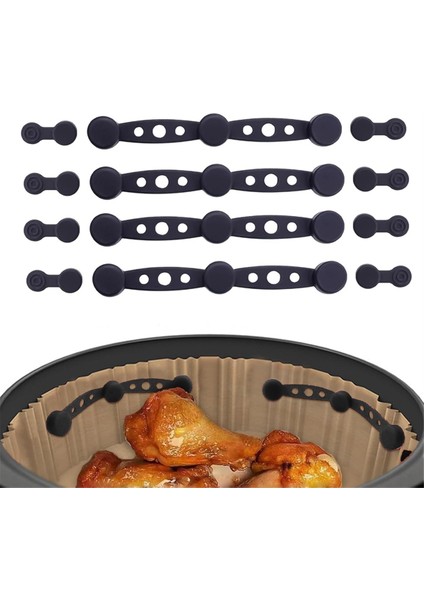 Hava Fritözü Mıknatıs Silikon Tokası Hava Fritözü Kağıt Kilidi Tek Kullanımlık Astarları Güvenli Bir Şekilde Tutmak ve Kağıdın Yanmasını Önlemek Için (Yurt Dışından) fiyatları