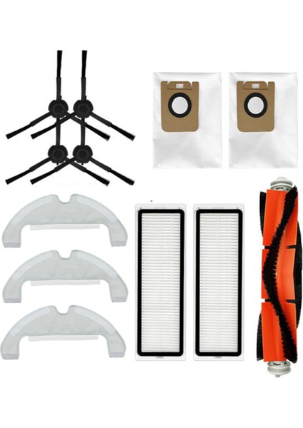 Dreame D10S Plus / RLS6AD Robot Süpürge Için 12 Adet Değiştirilebilir Parça Ana Yan Fırçalar Filtre Paspas Bezi Toz Torbaları (Yurt Dışından)
