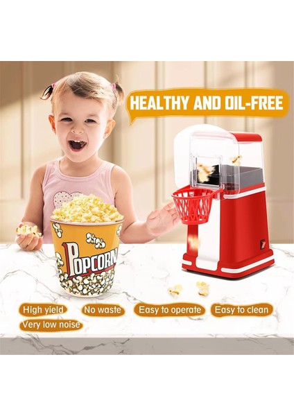 Mini Patlamış Mısır Makinesi Sıcak Hava Patlamış Mısır Patlatma Makinesi Otomatik Tereyağı Atıştırmalık Aleti Ev Mutfağı Için Film Noel (Ab) (Yurt Dışından) modelleri