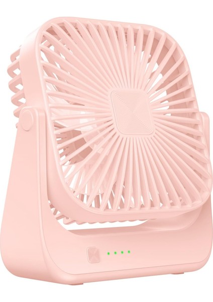Masa Vantilatörü 4 Hız Daha Güçlü Soğutma Hava Akımı Taşınabilir Küçük Vantilatör Şarj Edilebilir Sessiz Kişisel Mini Vantilatör Ev Ofis Için Pembe (Yurt Dışından)