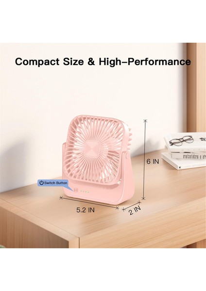 Masa Vantilatörü 4 Hız Daha Güçlü Soğutma Hava Akımı Taşınabilir Küçük Vantilatör Şarj Edilebilir Sessiz Kişisel Mini Vantilatör Ev Ofis Için Pembe (Yurt Dışından) indirimleri