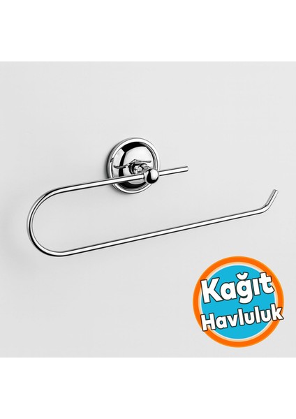Kağıt Havluluk Krom Gümüş Metal Duvara Monte Vidalı Banyo Tuvalet Mutfak Kağıt Havluluk 25 cm