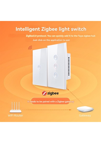 Zigbee Beyaz Akıllı Dokunmatik Anahtar 110-240V 2.5d Içbükey Stil Zigbee3.0 Sinyal Tekrarlayıcı Alexa Google Home 3 Çete ile Çalışır (Yurt Dışından) fiyatları