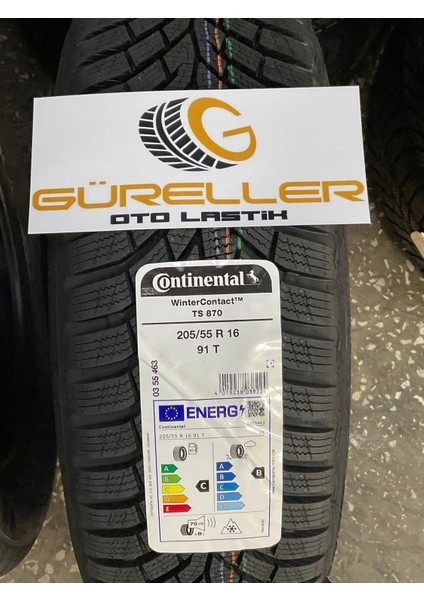 Contınental 205/55 R16 91T Winter Contact TS870 Oto Kış Lastiği (Üretim YILI:2025) fırsatları