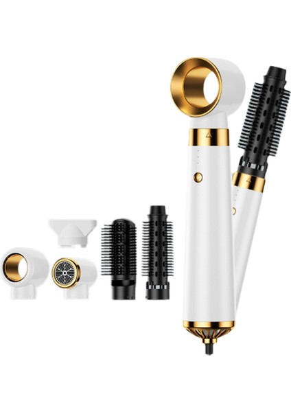 5'i 1 Arada Elektrikli Saç Kurutma Makinesi Sıcak Hava Fırçası Çok Işlevli Saç Düzleştirici Negatif Iyon Bukle Makinesi Saç Kurutma Makinesi Şekillendirme Seti, A(Eu) (Yurt Dışından)