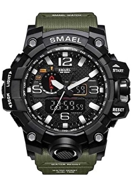 1545 Erkek Kol Saati Analog Dijital Fonksiyonlu Kauçuk Kordon 5 ATM Suya Dayanıklı fiyatları