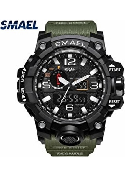 1545 Erkek Kol Saati Analog Dijital Fonksiyonlu Kauçuk Kordon 5 ATM Suya Dayanıklı fırsatları