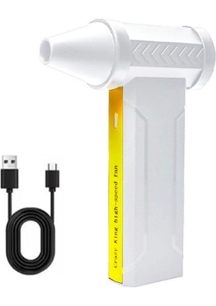 Elektrikli Hava Üfleyici Turbo Jetfan 160000RPM Fırçasız Motor Turbo Şiddetli Fan USB Şarj Edilebilir Güçlü Hava Toz Üfleyici, A (Yurt Dışından)