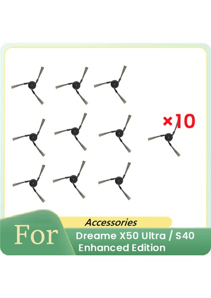 Dreame X50 Ultra / S40 Enhanced Edition Robot Süpürge Parçalarının Değiştirilmesi Için 10 Adet Yan Fırça (Yurt Dışından)