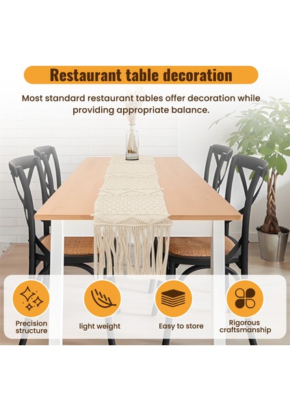 Makrame Masa Koşucusu, Boho Düğün Masası Dekorasyonu, Vintage Çiftlik Evi ve Bohem Yemek Odası Stili, Bej Beyaz (Yurt Dışından) fırsatları