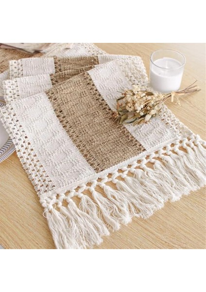 Masa Bezi, Pamuk ve Keten Düğümlü Püsküller, Masa Bayrağı, Tatil Düğün Dekorasyonu, Masa Bezi (Yurt Dışından) indirimleri