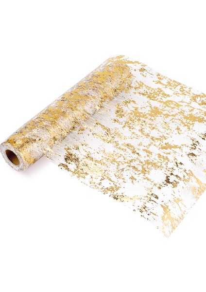 Masa Runner, Köpüklü Polyester Tül Şerit Rulo Altın Folyo, Doğum Günü Partisi Düğün Noel Dekor 28CMX10M (Yurt Dışından)