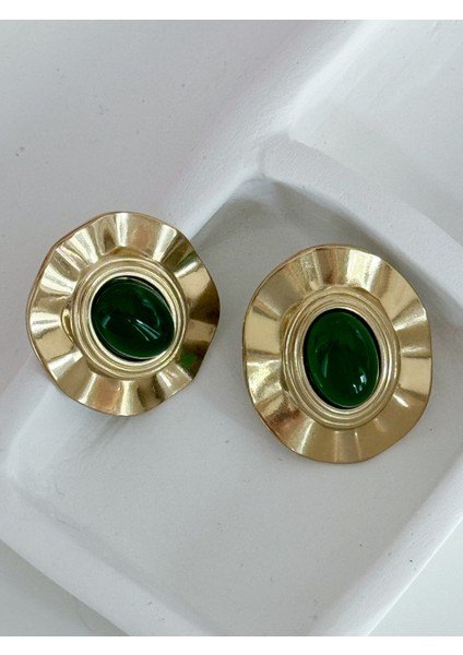 Vintage Düğme Küpe