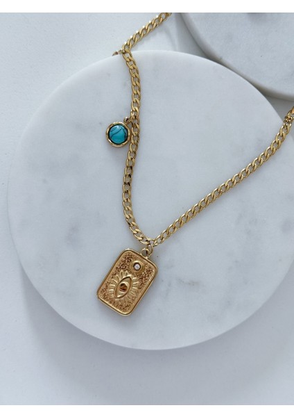 Çelik Göz-Turkuaz Taşı Kolye fiyatları