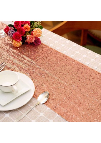 2pcs Sequin Masa Runner Bakır Glitter Runner Için Doğum Günü Partisi Malzemeleri Düğün Bachelorette Tatil Kutlaması (Yurt Dışından) modelleri