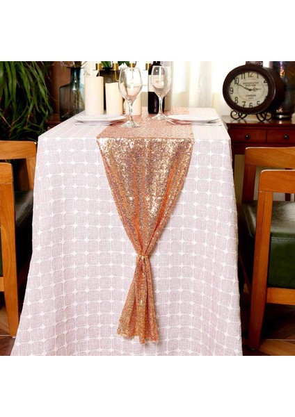 2pcs Sequin Masa Runner Bakır Glitter Runner Için Doğum Günü Partisi Malzemeleri Düğün Bachelorette Tatil Kutlaması (Yurt Dışından) fırsatları