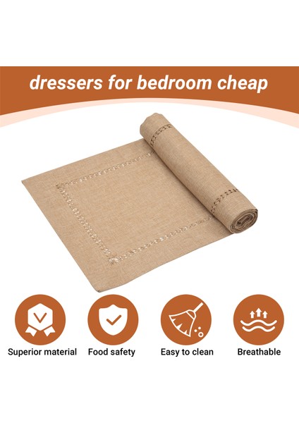 El Eşitli Yemek Masası Koşucu Dresser Eşarpları, Gümüş Iplik Içerirlemesi (Karanlık Bej, 12 x 72 Masa Koşucuları) (Yurt Dışından) indirimleri