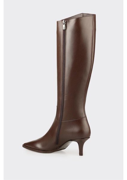 Kahve Deri Kadın Çizme modelleri