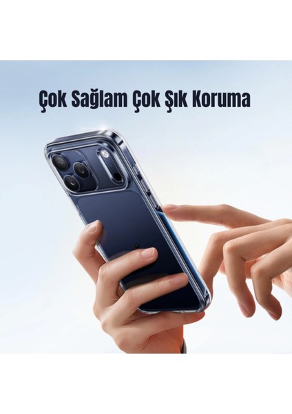 (2mm Şeffaf) iPhone 17 Pro Uyumlu Kamera ve Ekran Yükseltili 2mm Şeffaf Yumuşak Esnek Silikon Kılıf modelleri