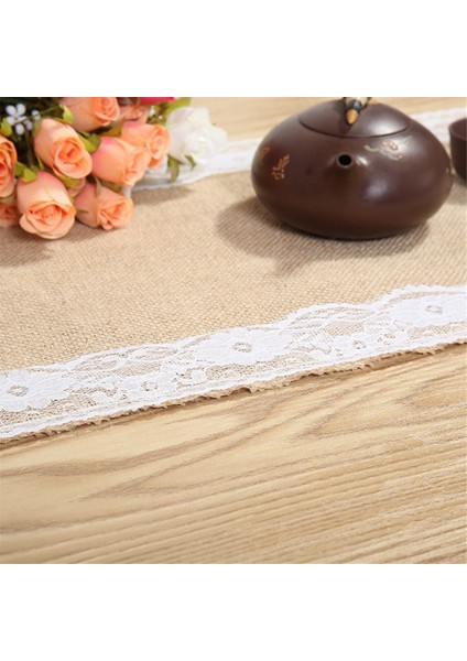 4pcs Dantel Masa Runner Retro Dantel Çuval Çuval Çuval Çuval Masa Masa Koşucuları Ülke Düğün Partisi Yemek Masa Kapağı Dekorasyonu, C (Yurt Dışından) fırsatları