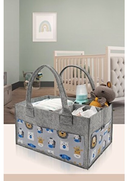 Marva Bebek Bakım Çantası Şık Tasarım ve Fonksiyonel Bölmelerle 3 Gözlü Siyah Keçe fırsatları