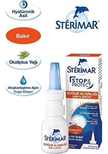 Stopprotect Burun Spreyi Doğal Deniz Suyu ile 20 ml x 2 Adet
