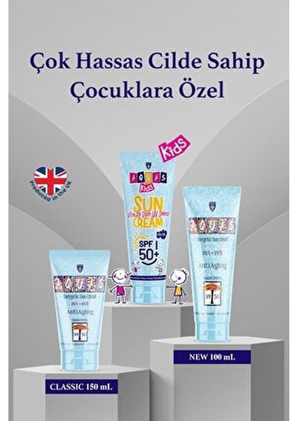 Kids Güneş Kremi SPF 50+ Suya Dayanıklı Çocuklar İçin 150 ml fırsatları