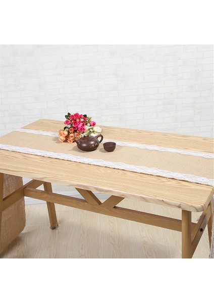 4pcs Dantel Masa Runner Retro Dantel Çuval Çuval Taşıyıcı Masa Masa Koşucuları Ülke Düğün Partisi Yemek Masa Kapağı Dekorasyonu, B (Yurt Dışından) indirimleri